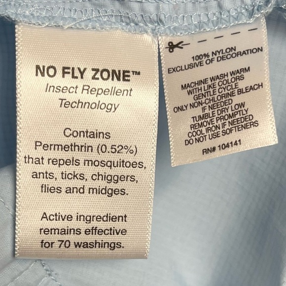 Koppen Large No Fly Zone Insect Repellent Fishing Hiking Camping Button Down Top - Picture 9 of 10